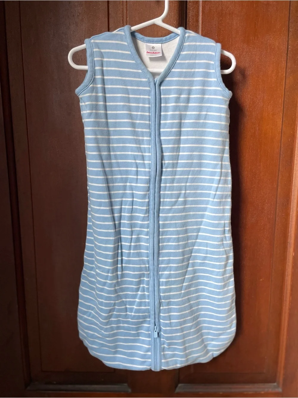 Hanna Andersson baby 3-6 months blue / white striped sleepsack